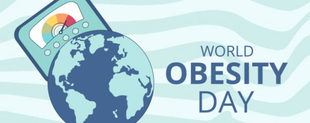 World obesity day banner template. Symbol of overweight awareness. Vector flat illustration.